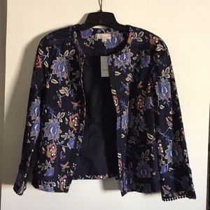 Loft navy embroidered jacket